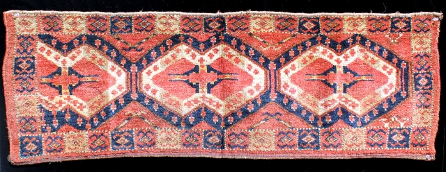 Here is an exceptional Ersari Beshir Torba, 19th Cent., 47"X15", natural dyes. Knots are ASopenR. Very liberal drawing. Full pile. Please contact me weith any questions.       