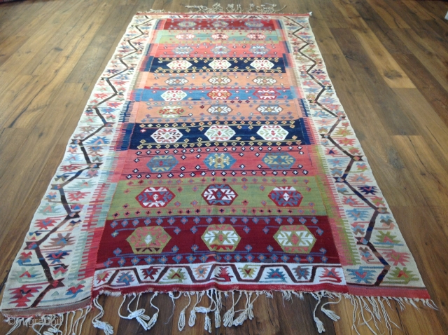 Thurkish/ Konya kilim. Excellent and original condition. 
Size 5'5x11 (168x336 cm)                      