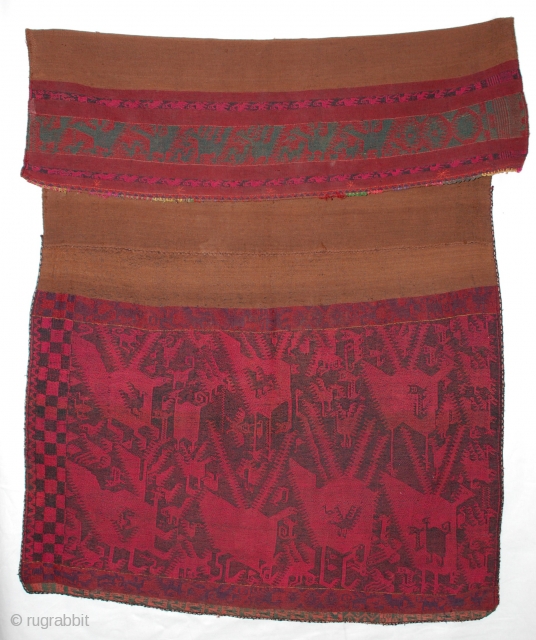 Aksu overskirt Potolo, Chuquisaca Bolivia, wool 1940-60s 50" x 32"                       