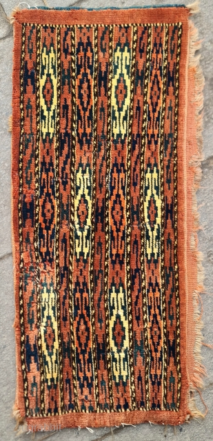 Size;27x62 cm,
Old Turkmen bag (kaşiklik)                            