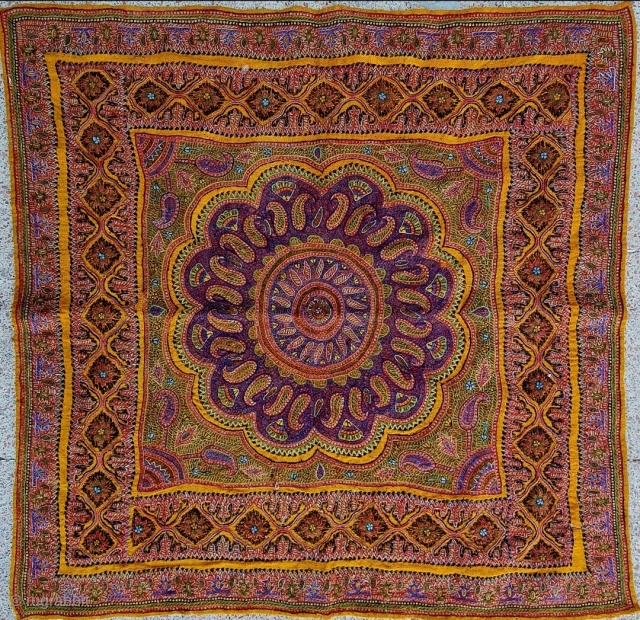 Old persian ...
Approximate Size ; 90x90 cm
Kirman textile.
                         