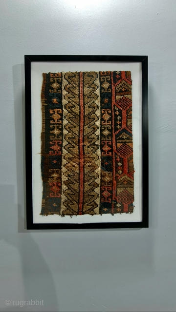 It was mounted inside the frame.
East anatolia..

Height: 23.6 inches, Width: 15.7 inches                     