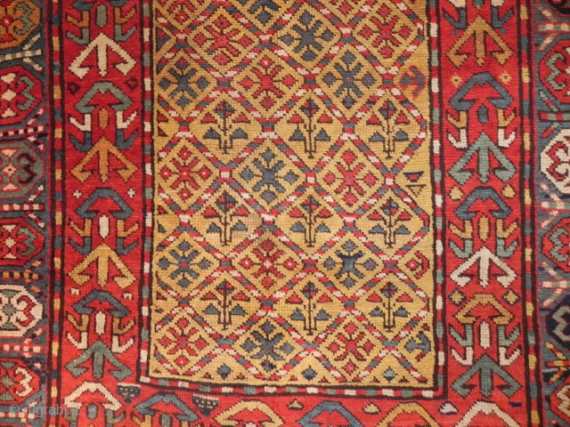 Antique Caucasian Gendje Kazak Long Rug, 8.8 x 4.5 ft (268x136 cm), Excellent Condition, late 19th Century.                