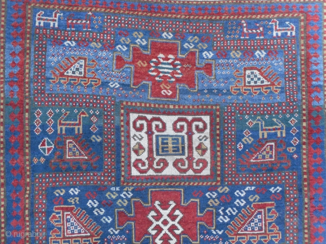 Caucasian Karachoph Kazak Rug, 6.4 x 4.6 ft (195x139 cm), good condition, late 19th Century. www.rugspecialist.com                 