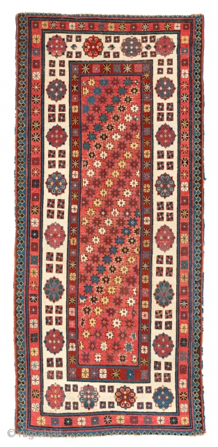 Caucasian Talish long Rug, 3.3 x 7.2 ft  (99x217 cm), 19th Century. Original as found, slight losses to the ends and sides as seen, otherwise in very good condition. stock no:  ...