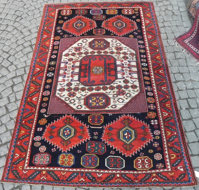 Antique Caucasian Karachopf Kazak Rug (also pronounced Karachov or Karachoph), 8.6 x 5.6 ft (261x170 cm), Excellent Condition, late 19th century.            