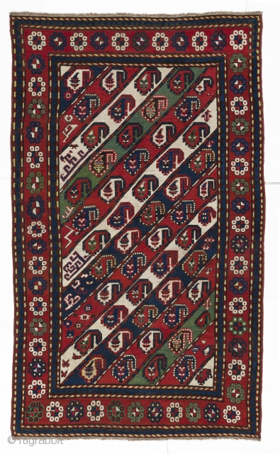 Caucasian Gendje Kazak Rug, 4'4" by 7'3" (133x220 cm), late 19th Century.                     