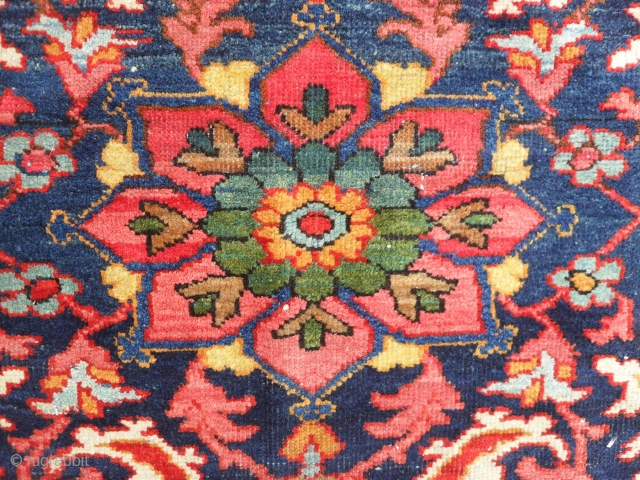 a Sultananad Rug, Central Persia, 140x210 cm (4.7x6.11 ft), beautiful colours, original with no repairs, slight losses to one end, good even pile. www.rugspecialist.com         