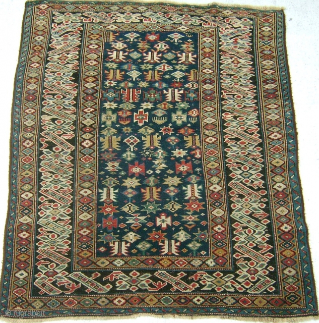 Caucasian Chi Chi Rug, mid 19th Century, Excellent original condition, original ends and sides, no repairs, great colours, 4.7 x 3.10 ft. Our New Address in Istanbul: Binbirdirek Mah, Peykhane Cad, Üçler  ...