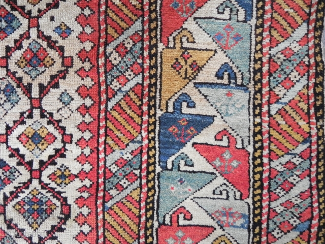 Antique Caucasian Kuba Rug, 4.11x3.5 ft (150x107 cm) , late 19th century, good condition.                   