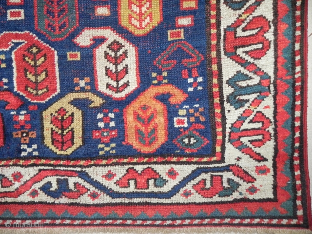 Antque Caucasian Kazak Rug, 5.5x3.3 ft, 19th Century.                         