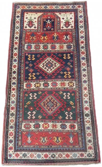 Antique Caucasian Karabagh Prayer Rug, Dated 1298 (1880 AD)                        