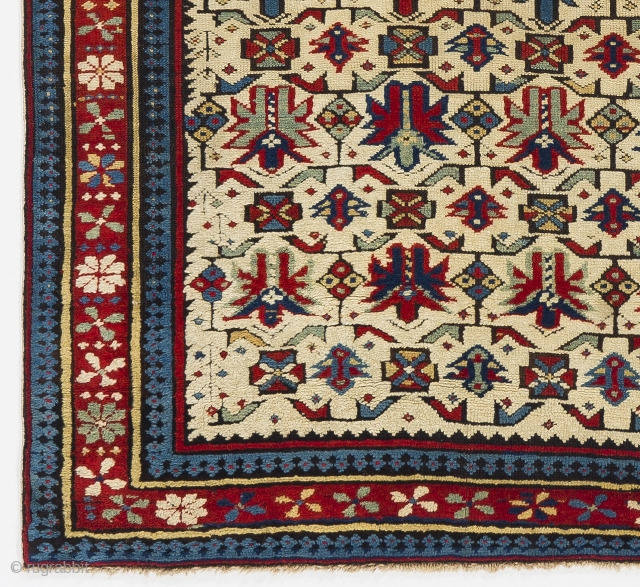 Antique Chi Chi Rug, North East Caucasus, 3.3 x 5.1 Ft.  (100x155 cm),  ca late 19th Century.              