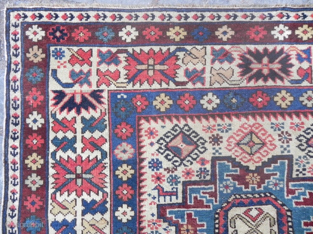 Antique Caucasian Shirvan Rug, 3.1x4.4 ft (95x134 cm), 3rd quarter 19th Century                     