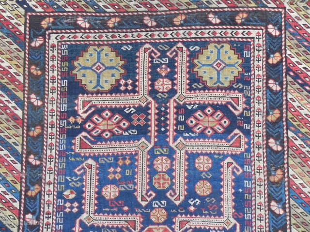 Caucasian Kuba Karagashli Rug, 19th Century, great colours and well executed design, original as found, good overall condition, no repairs but needs minor in the ends and selvedges.     