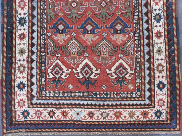 Caucasian Karabagh Runner, 10.8 x 3.5 ft (330x107 cm), sec half 19th century, good condition and great design. www.rugspecialist.com              