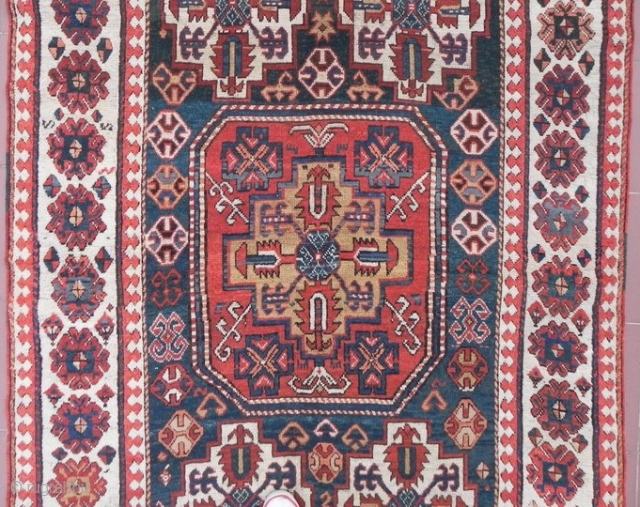 Rare Antique Caucasian Shahsavan Rug, mid 19th century, good condition, 3.9x4.4 ft. www.RugSpecialist.com                    