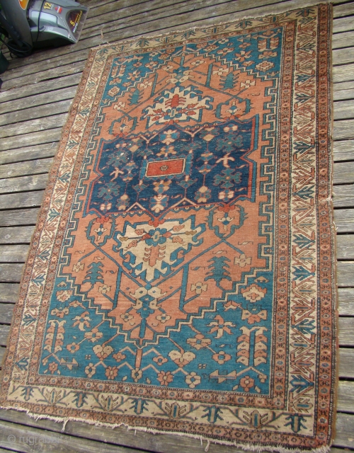 Small Heriz/Serapi rug. 52X72 inches...132X214 Cm. Does need a bath.                       