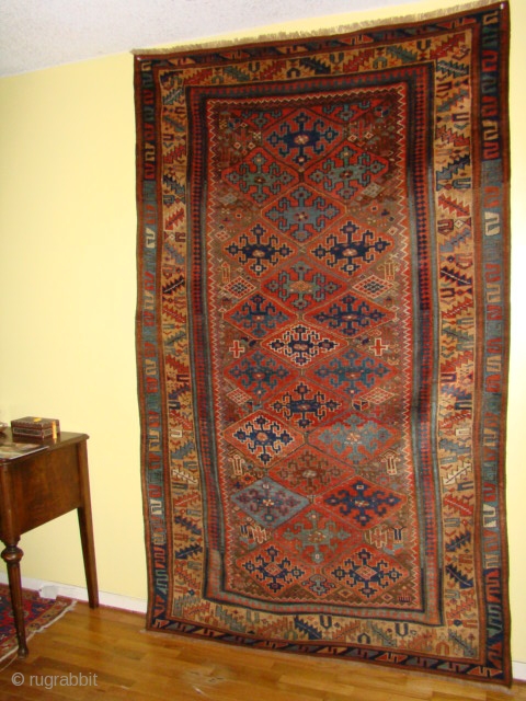 Great looking antique Persian Kurdish Sauj Balagh rug.
Fine Wool Foundation, supple and in great shape.
Detail photos available.
SIZE: 56" X 91"  OR 142 X 231 cm       