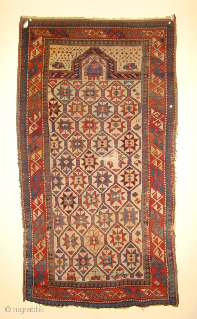 Caucasian Prayer Rug. Size: 3'x5'7"                            