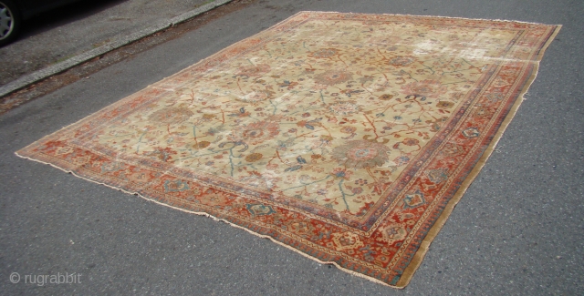 An early Sultanabad carpet for restoration. 9X12                          