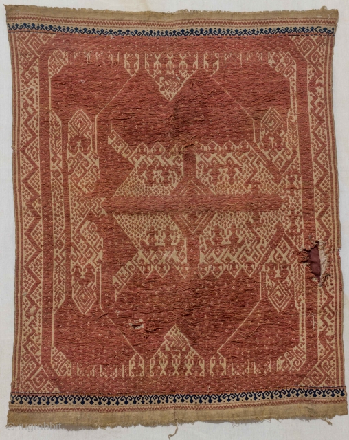 Tampan
Ritual Cloth
Lampung, Indonesia
Handspun cotton and natural dyes
Supplementary weft
Late 19th Century                       