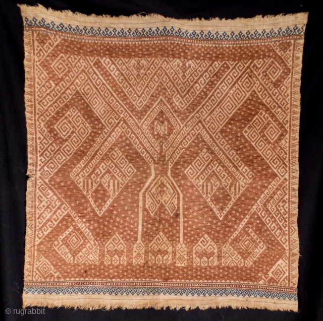 Tampan
Ritual Cloth
Lampung, Indonesia
Handspun cotton
Natural Dyes
Supplementary Weft
Late 19c
Perfect condition                         