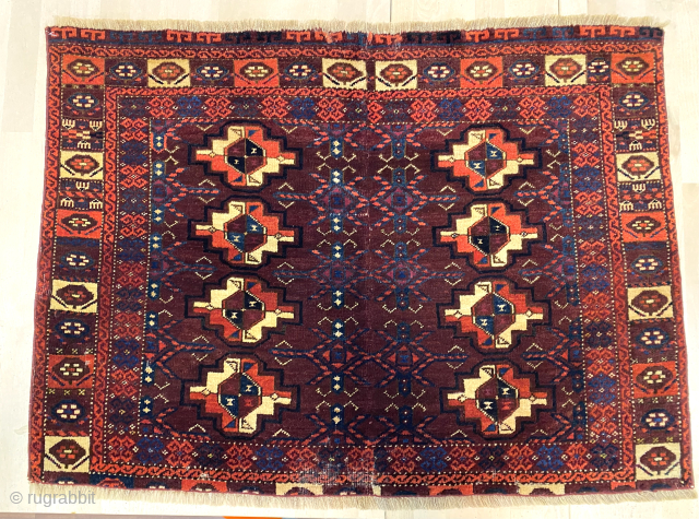 Antique Turkmen Arabaci -Cm 0.95 X 0.70- 19Th Century Fragment - Natural colors 
Silk & Wool

                 