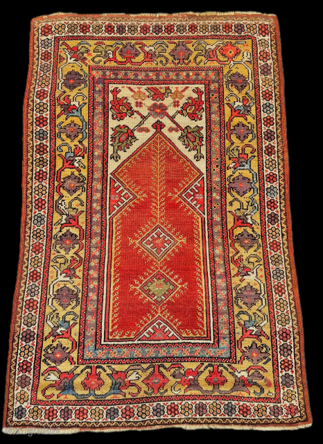 ANATOLIAN MELAS PRAYER RUG  CM 1,45 X .096 19TH CENTURY 1870/80 CIRCA                    