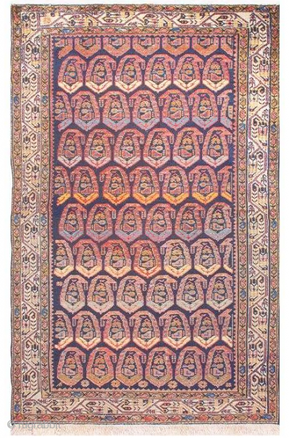 Antique Borujerd rug in good condition.
size: 123 × 194 cm
vegetable colours.
                      