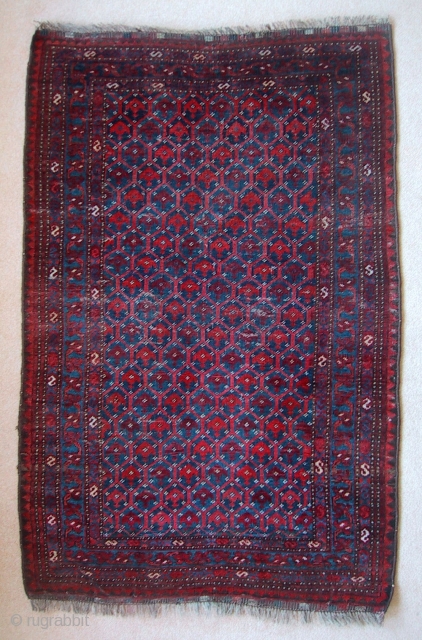 A small ersari rug with a shemle gul field, around 1900. 152cm x 100cm, 5' x 3'4".                