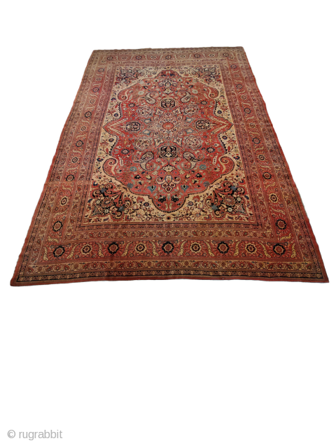 Origin: Tabriz-Hajileli ;
Circa: 1900 ; 
Size: 11'0" x 15'10"

All pictures are un-edited to try and show the rugs true colors as best as possible! Make this piece yours today.    