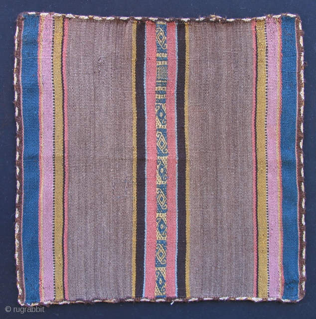 Aymara Ceremonial coca cloth (Tari or Incuna)  Bolivia, Southern Altiplano, Salinas Garcia de Mendoza Region.  19th century. Size: 14 x 14 inches.   This sweet little piece is from  ...