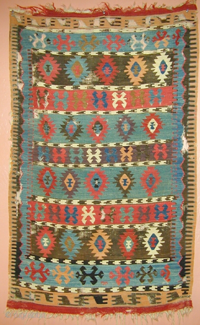 Early Anatolian small kilim. Great!                            