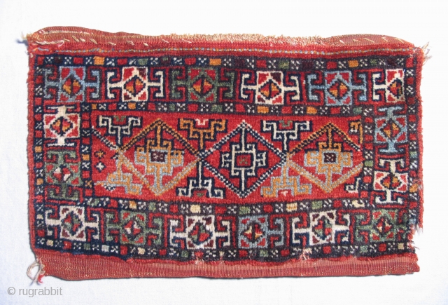 Turkish Turkmen Torba-sized Bag.  19th century.  Seen one of these before?  27x 16 inches, 27 x 33 opened out           