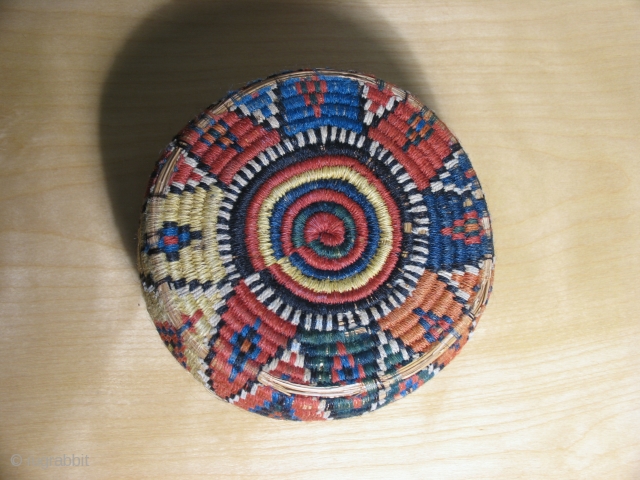 South Persian wool wrapped baskets. All natural dyes. 19th century.                       