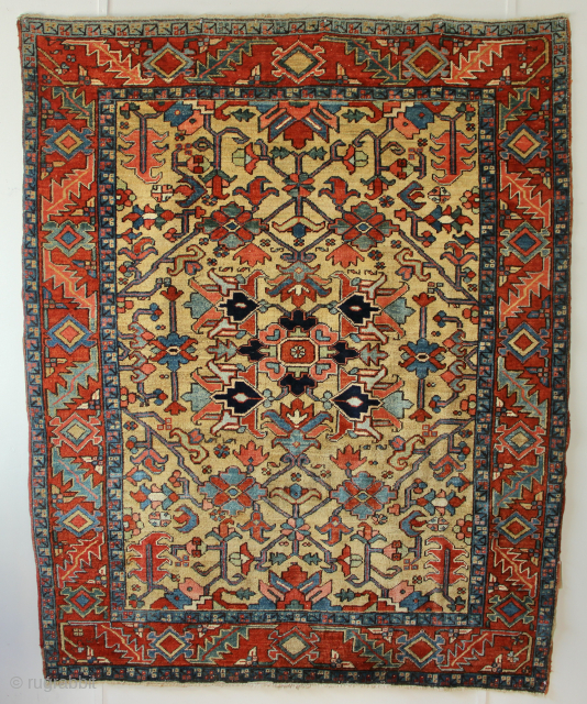 Antique small Heriz in perfect, original condition 164 x 200cm / 5'5" x 6'6"                   