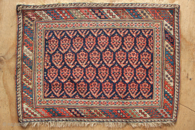 19th century fine Afshar bag face in good condition, bar one small old repair in the corner. Probably not the original to this bag kilim attached. All natural dyes and will surely  ...