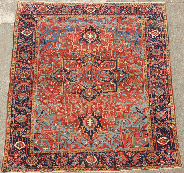 Antique Karadja, with beautiful colours, in good original condition. Light wear, no repairs. 266 x 356cm / 8'9" x 11'8"             