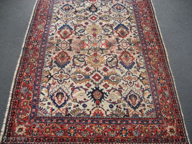 Sultanabad Mahal, 5' 7" X 7' 8", probably circa 1930's.  Beautiful full pile condition and silky soft wool.  Rug is freshly washed and ready for use or resale.   