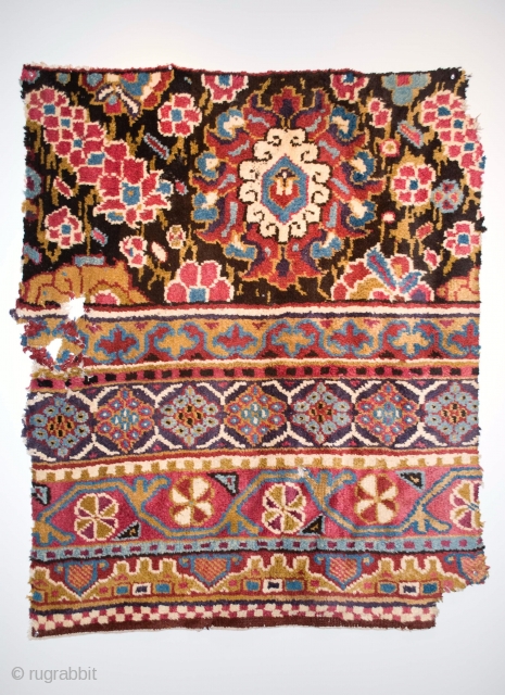 Spanish colonial rug fragment, Peru, alpaca wool, early 18th C

                       