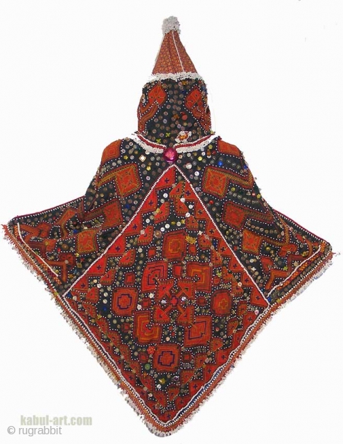 antique afghan Pakistan Silk Embroidered Girls headdress nuristan Swat valley No:B                      