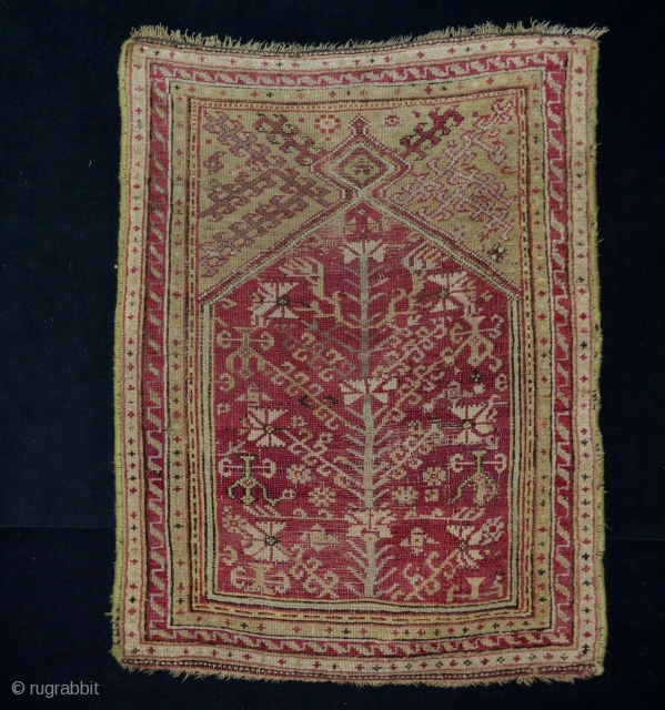 Rare 19th century  Antique Ushak Prayer. 100% natural colors 
size 145 x 109 centimeters                  