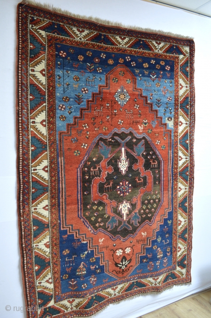 Beautiful dated kazak full pile with natural colours                         