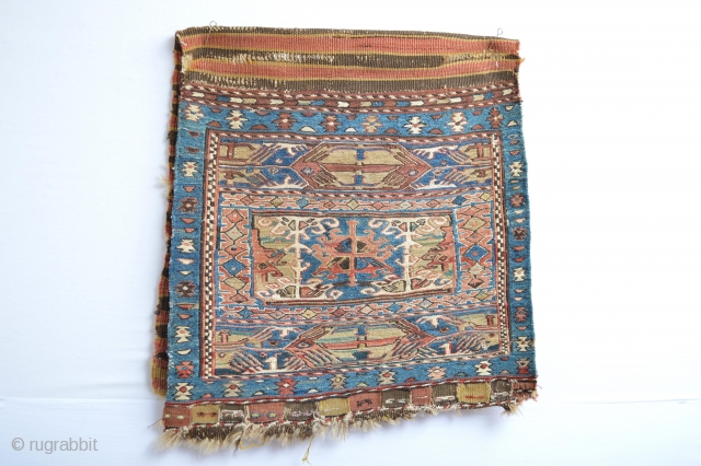 Extraordinary  19th century Shahsavan Bag,Probably Khamseh area Beautiful natural colors with Fuchisine Highlights to indeicate the age
100% Wool without cotton..            