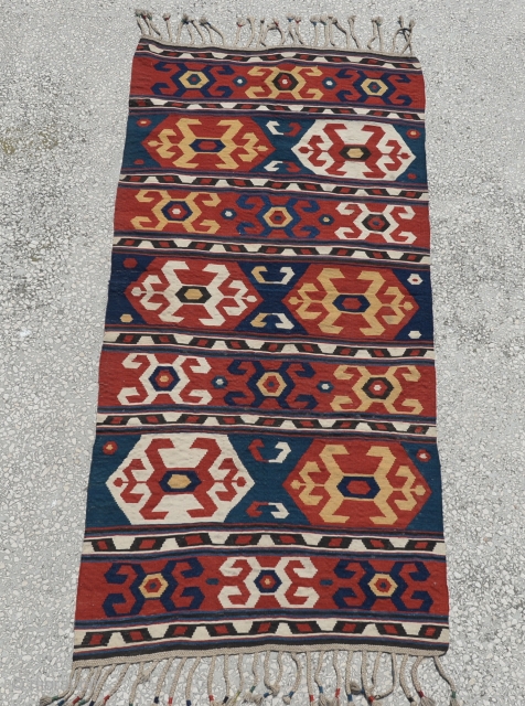 Caucasian Kilim Late 19th Century 200x99 Cm
6'7"x3'1"                          