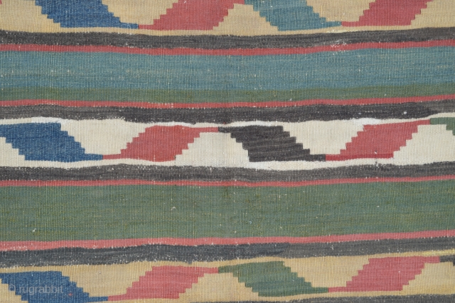 Caucasian Kazak Kilim,  19th Century (some old repaired)  Size:240 x 190 Cm
7'8"x6'3"                   