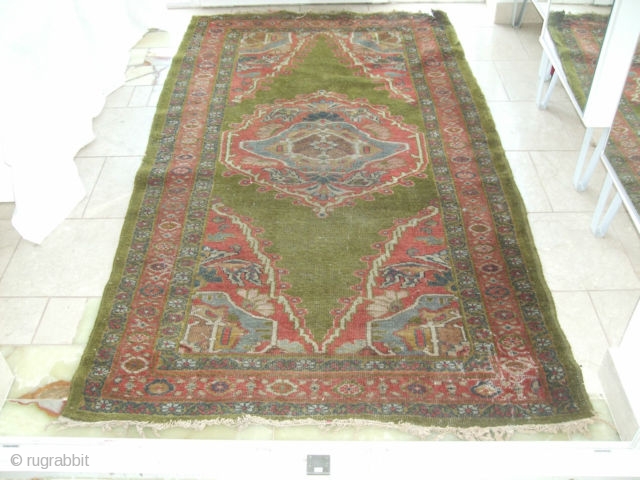 OLD ZIEGLER MAHAL RUG FROM ENGLISH COUNTRY HOUSE 82"X46"(6'10X3'10")                        