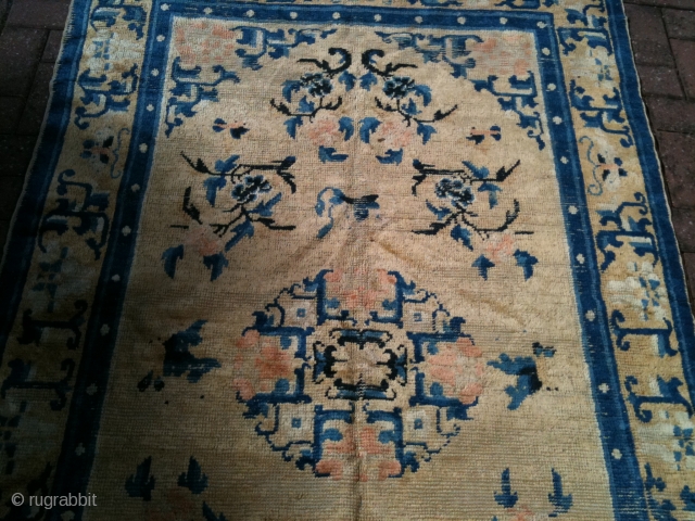 Very pretty late 18th/early 19th century Ning Xia rug. Nice condition for age.                    