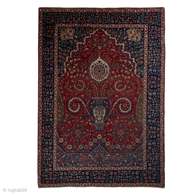 Antique Tabriz Village Rug, Circa 1900, 4’6x6’2Ft.                          